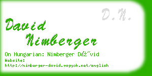 david nimberger business card